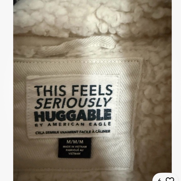 American Eagle This Feels Seriously Huggable Zip Sherpa Zip Up Women's Sz M - Picture 3 of 3